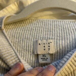 A New Day oatmeal color sweater with short funnel neck, full sleeves, XL!